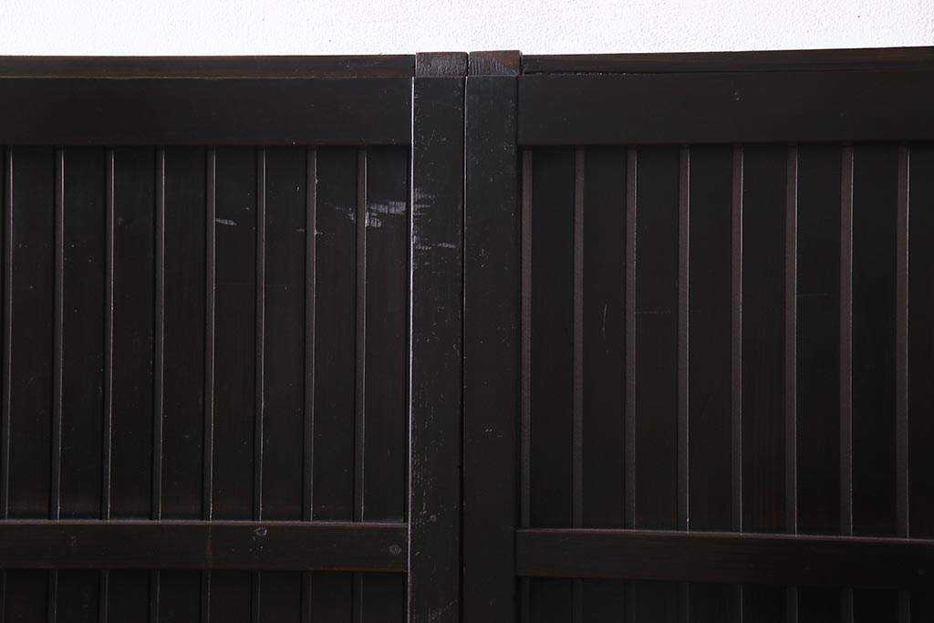 アンティーク建具　和製アンティーク　和の風情あふれる平格子戸2枚セット　(R-038139)