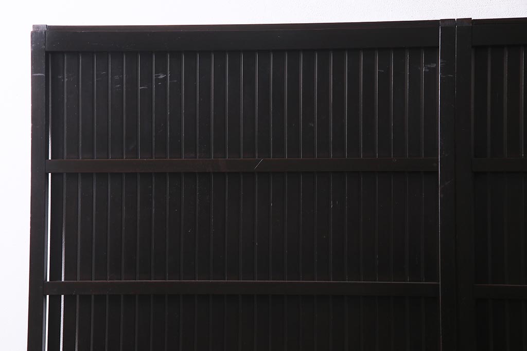 アンティーク建具　和製アンティーク　和の風情あふれる平格子戸2枚セット　(R-038139)