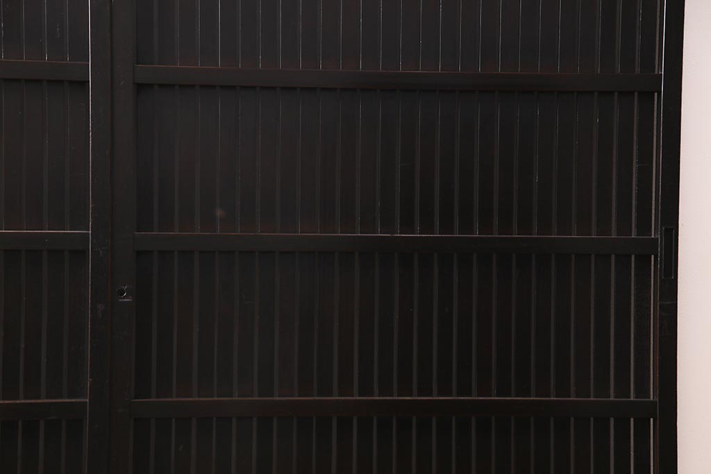 アンティーク建具　和製アンティーク　和の風情あふれる平格子戸2枚セット　(R-038139)