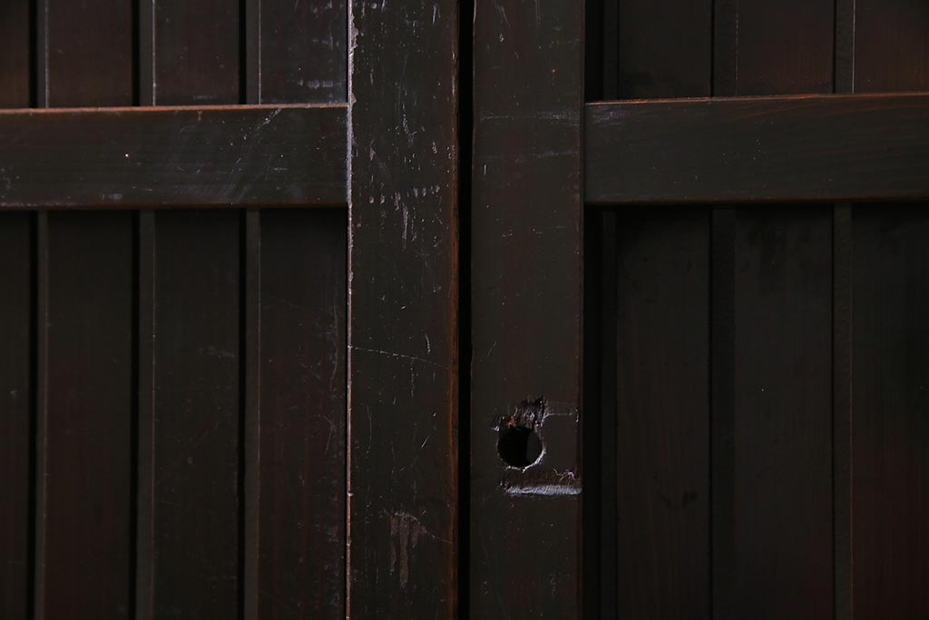 アンティーク建具　和製アンティーク　和の風情あふれる平格子戸2枚セット　(R-038139)