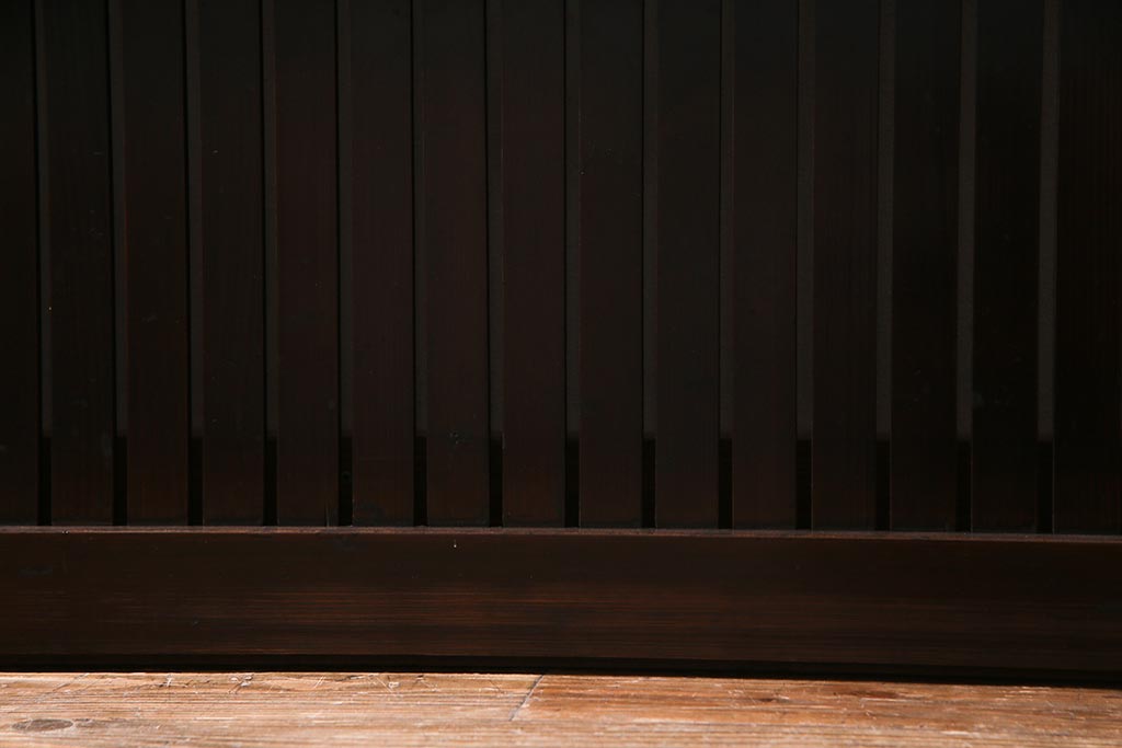 アンティーク建具　和製アンティーク　和の風情あふれる平格子戸2枚セット　(R-038139)