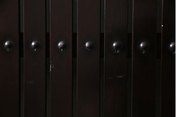 アンティーク建具　和製アンティーク　和の風情あふれる平格子戸2枚セット(引き戸、建具)(R-038139)