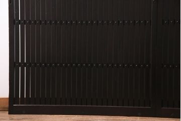 アンティーク建具　和製アンティーク　和の風情あふれる平格子戸2枚セット(引き戸、建具)(R-038139)
