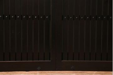 アンティーク建具　和製アンティーク　和の風情あふれる平格子戸2枚セット(引き戸、建具)(R-038139)
