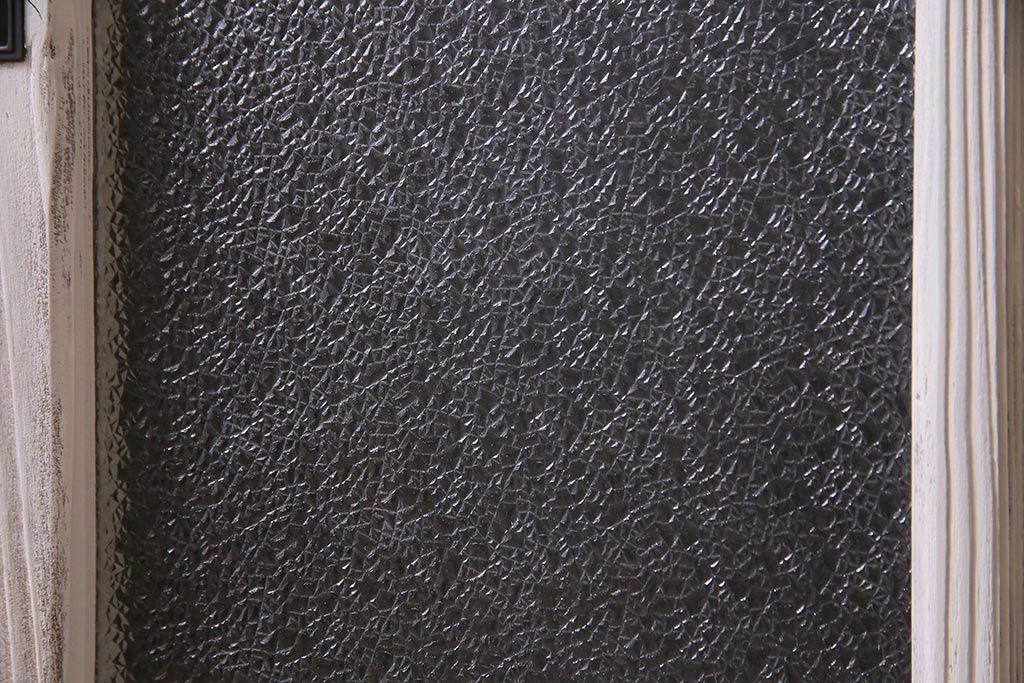 アンティーク建具　フレンチスタイルにもぴったり　色ガラスがポイントのペイントガラス戸3枚セット　(R-038143)