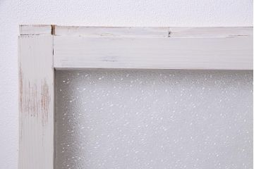 アンティーク建具　フレンチスタイルにもぴったり　色ガラスがポイントのペイントガラス戸3枚セット　(R-038143)