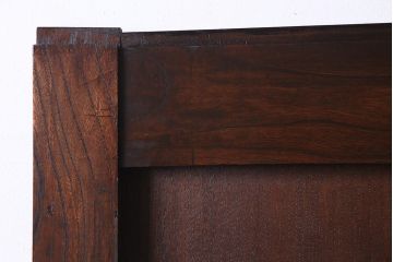 アンティーク建具　明治大正期　総ケヤキ材一枚板・漆塗り　赤みを帯びた木肌が魅力の蔵戸(建具、引き戸、玄関戸)(R-038144)