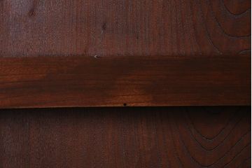 アンティーク建具　明治大正期　総ケヤキ材一枚板・漆塗り　赤みを帯びた木肌が魅力の蔵戸(建具、引き戸、玄関戸)(R-038144)