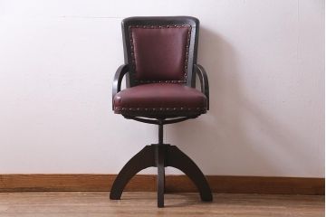 アンティーク家具　大正昭和初期　ノスタルジーな雰囲気漂うドクターチェア(回転チェア)(R-038145)