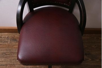 アンティーク家具　大正昭和初期　ノスタルジーな雰囲気漂うドクターチェア(回転チェア)(R-038145)