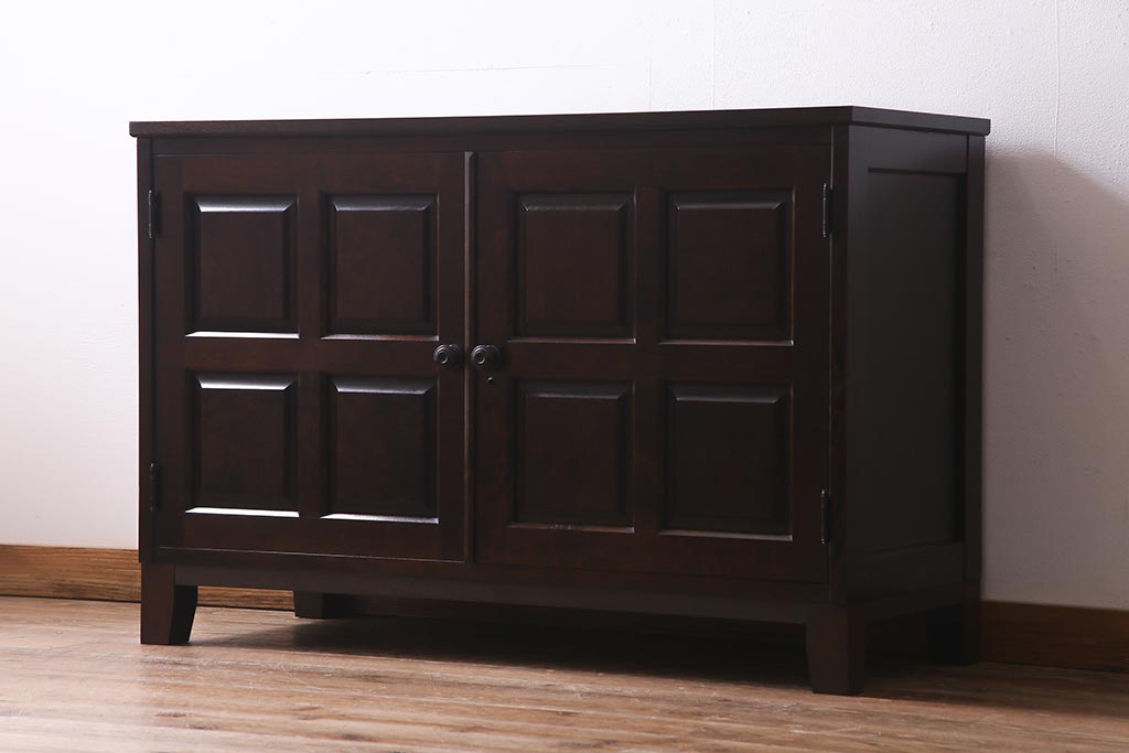 中古　北海道民芸家具　リメイク　テレビ台　洗練された雰囲気の2wayリビングボード(衣装箪笥、収納棚)(R-038146)