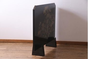 中古　民芸家具　輪島塗沈金　幸一作　和の風情たっぷりのつい立て(衝立)(R-038148)