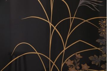 中古　民芸家具　輪島塗沈金　幸一作　和の風情たっぷりのつい立て(衝立)(R-038148)