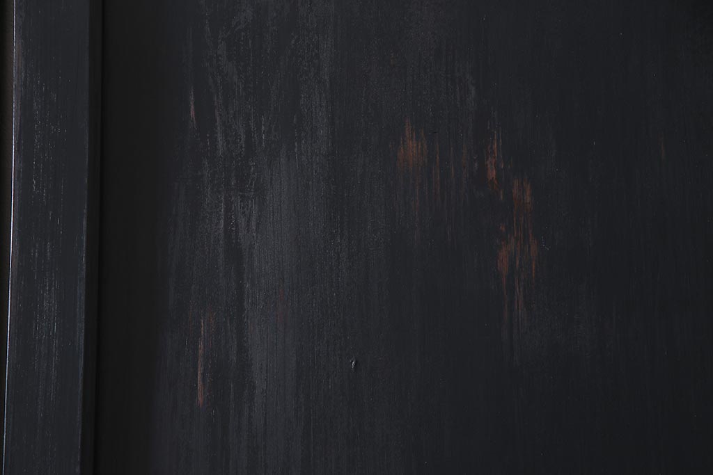 アンティーク建具　ペイント建具　ツートーンカラーのペイントがお洒落なガラス帯戸4枚セット(引き戸、建具)(R-038150)