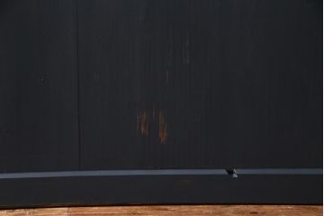 アンティーク建具　ペイント建具　ツートーンカラーのペイントがお洒落なガラス帯戸4枚セット(引き戸、建具)(R-038150)