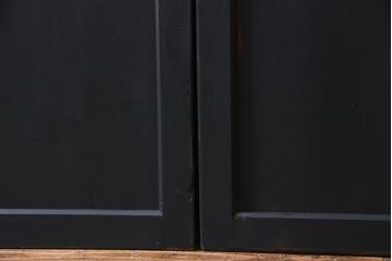 アンティーク建具　ペイント建具　ツートーンカラーのペイントがお洒落なガラス帯戸4枚セット(引き戸、建具)(R-038150)