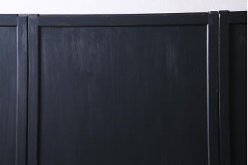 アンティーク建具　ペイント建具　ツートーンカラーのペイントがお洒落なガラス帯戸4枚セット(引き戸、建具)(R-038150)