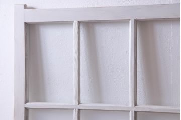 アンティーク建具  ペイント  すりガラス　爽やかなホワイトカラーのガラス戸1枚　(R-038154)
