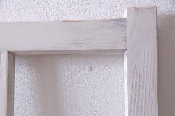 アンティーク建具  ペイント  すりガラス　爽やかなホワイトカラーのガラス戸1枚　(R-038154)