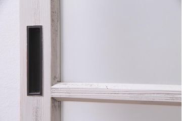 アンティーク建具  ペイント  すりガラス　爽やかなホワイトカラーのガラス戸1枚　(R-038154)