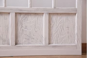 アンティーク建具  ペイント  すりガラス　爽やかなホワイトカラーのガラス戸1枚　(R-038154)