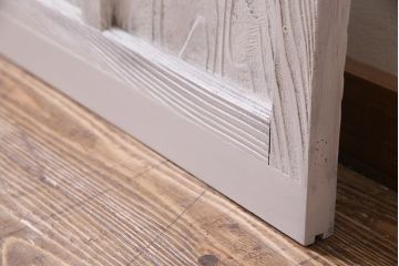 アンティーク建具  ペイント  すりガラス　爽やかなホワイトカラーのガラス戸1枚　(R-038154)