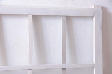 アンティーク建具  ペイント  すりガラス　爽やかなホワイトカラーのガラス戸1枚　(R-038154)