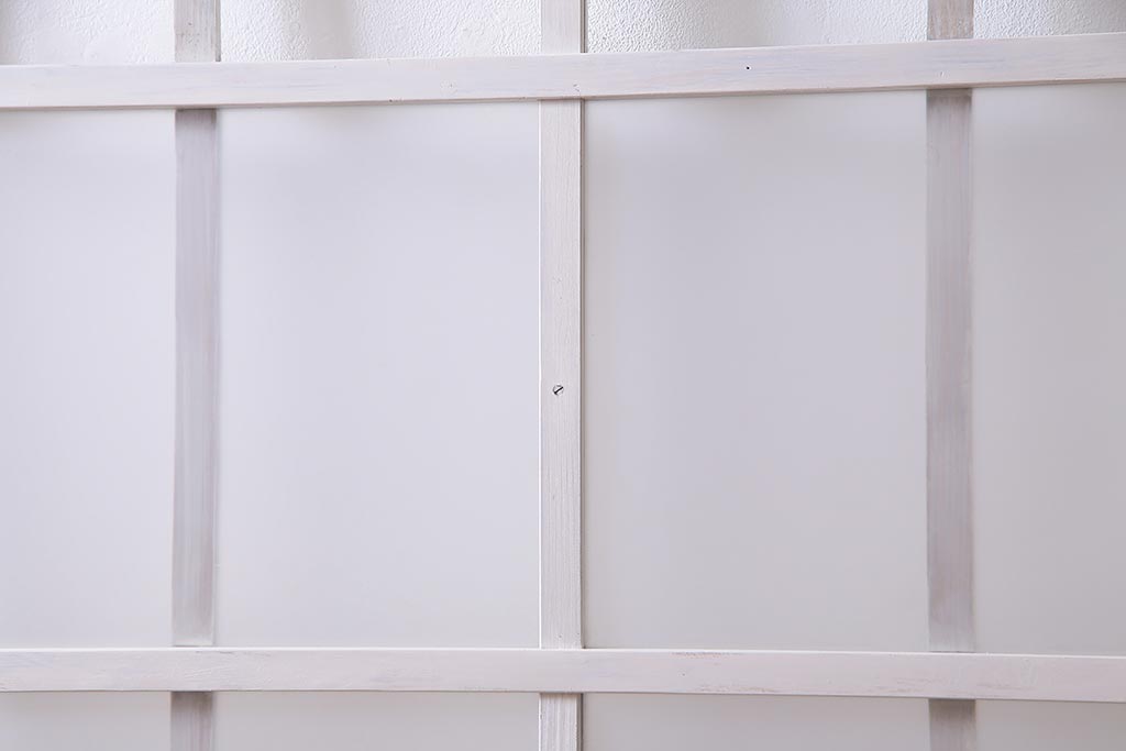 アンティーク建具  ペイント  すりガラス　爽やかなホワイトカラーのガラス戸1枚　(R-038154)