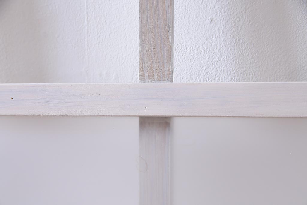 アンティーク建具  ペイント  すりガラス　爽やかなホワイトカラーのガラス戸1枚　(R-038154)