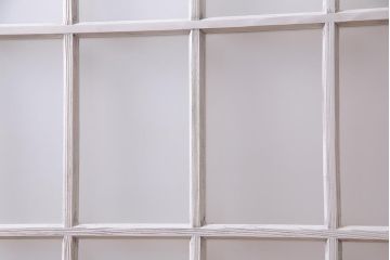 アンティーク建具  ペイント  すりガラス　爽やかなホワイトカラーのガラス戸1枚(引き戸)(R-038154)