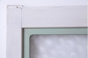 アンティーク建具　ペイント　すりガラス　フレンチナチュラルにもぴったりなガラス戸2枚セット(引き戸)(R-038155)