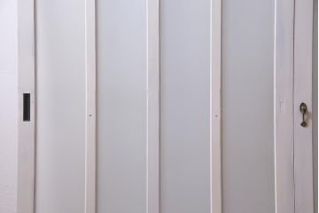 アンティーク建具　ペイント　すりガラス　フレンチナチュラルにもぴったりなガラス戸2枚セット(引き戸)(R-038155)