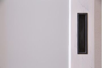 アンティーク建具　ペイント　すりガラス　フレンチナチュラルにもぴったりなガラス戸2枚セット(引き戸)(R-038155)