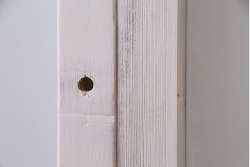 アンティーク建具　ペイント　すりガラス　フレンチナチュラルにもぴったりなガラス戸2枚セット(引き戸)(R-038155)