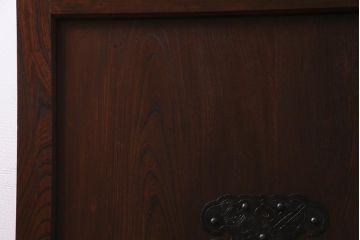 和製アンティーク　明治大正期　総ケヤキ材　重厚かつ上品な佇まいの松本蔵戸(建具、引き戸、玄関戸)(R-038156)