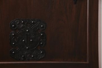 和製アンティーク　明治大正期　総ケヤキ材　重厚かつ上品な佇まいの松本蔵戸(建具、引き戸、玄関戸)(R-038156)