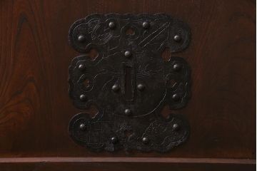 和製アンティーク　明治大正期　総ケヤキ材　重厚かつ上品な佇まいの松本蔵戸(建具、引き戸、玄関戸)(R-038156)