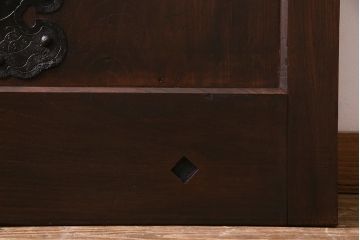 和製アンティーク　明治大正期　総ケヤキ材　重厚かつ上品な佇まいの松本蔵戸(建具、引き戸、玄関戸)(R-038156)