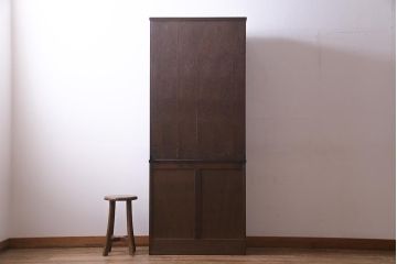 ヴィンテージ家具　ビンテージ　ナラ材　上手物　気品あふれる佇まいのカップボード(収納棚、飾り棚)(R-038157)