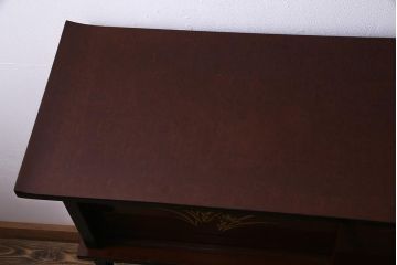 中古　国産　蒔絵　深みのある色味が上品な漆塗りの茶棚(定価75万円)(飾り棚、収納棚)(R-038158)