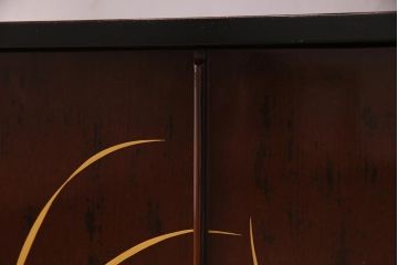 中古　国産　蒔絵　深みのある色味が上品な漆塗りの茶棚(定価75万円)(飾り棚、収納棚)(R-038158)