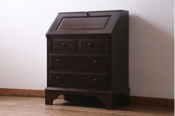 ビンテージ家具　松本民芸家具　#33A型　コンパクトなライティングビューロー(机、在宅ワーク、在宅用デスク)(定価約29万円)(R-038160)