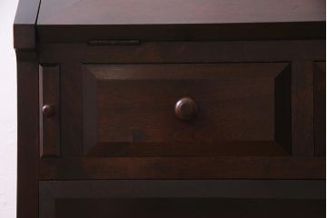 ビンテージ家具　松本民芸家具　#33A型　コンパクトなライティングビューロー(机、在宅ワーク、在宅用デスク)(定価約29万円)(R-038160)