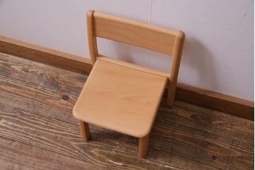 中古　飛騨産業　キツツキ　KF201B　ビーチ材　キッズスタッキングチェア(子供椅子)(R-038162)