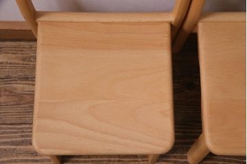 中古　飛騨産業　キツツキ　KF203B　ビーチ材　キッズスタッキングチェア2脚セット(子供椅子)(R-038168)