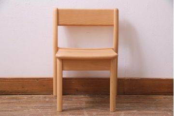 中古　飛騨産業　キツツキ　KF203B　ビーチ材　キッズスタッキングチェア(子供椅子)(R-038169)
