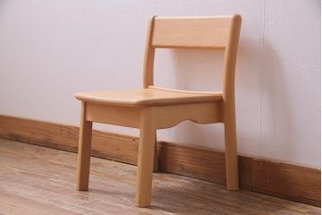 中古　飛騨産業　キツツキ　KF203B　ビーチ材　キッズスタッキングチェア(子供椅子)(R-038169)