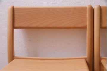 中古　飛騨産業　キツツキ　KF204B　ビーチ材　キッズスタッキングチェア2脚セット(子供椅子、キッズチェア)(R-038170)