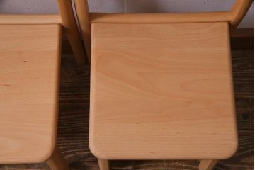 中古　飛騨産業　キツツキ　KF205B　ビーチ材　キッズスタッキングチェア2脚セット(子供椅子)(R-038173)