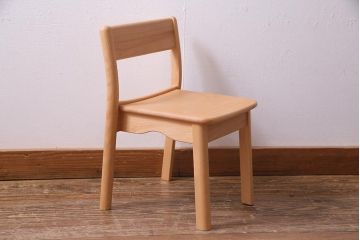中古　飛騨産業　キツツキ　KF205B　ビーチ材　キッズスタッキングチェア(子供椅子、キッズチェア)(R-038175)